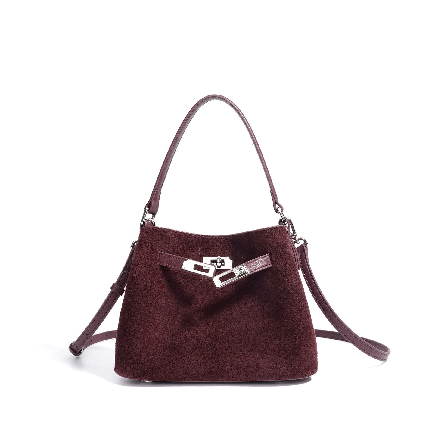 SERAVINA Suede Leather Mini Shoulder Bag