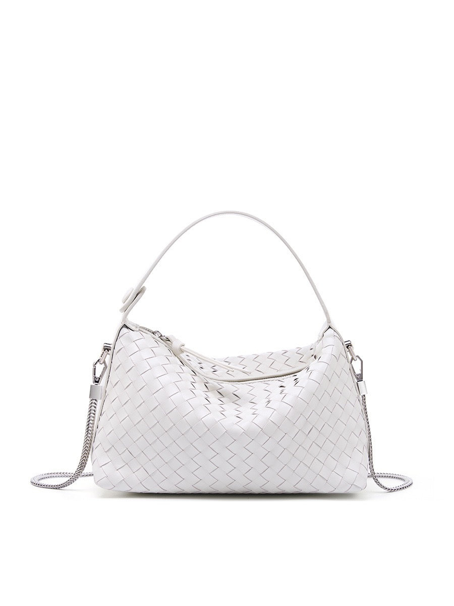 AURELIA Woven Leather Shoulder Bag