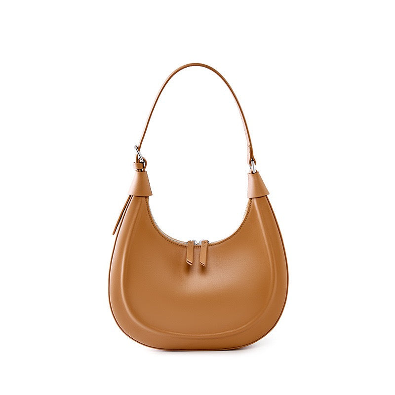 ARIELLE Crescent Leather Shoulder Bag