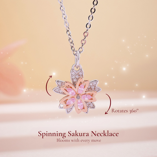 FLORAVIA Double-Layer Silver Sakura Necklace