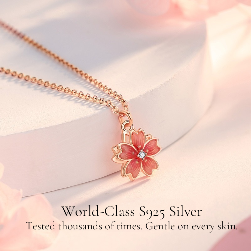SAKURELLE Rose Gold-Plated Silver Necklace