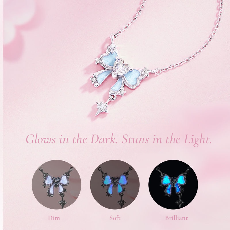 LUMIVELLA Silver Glow Butterfly Necklace