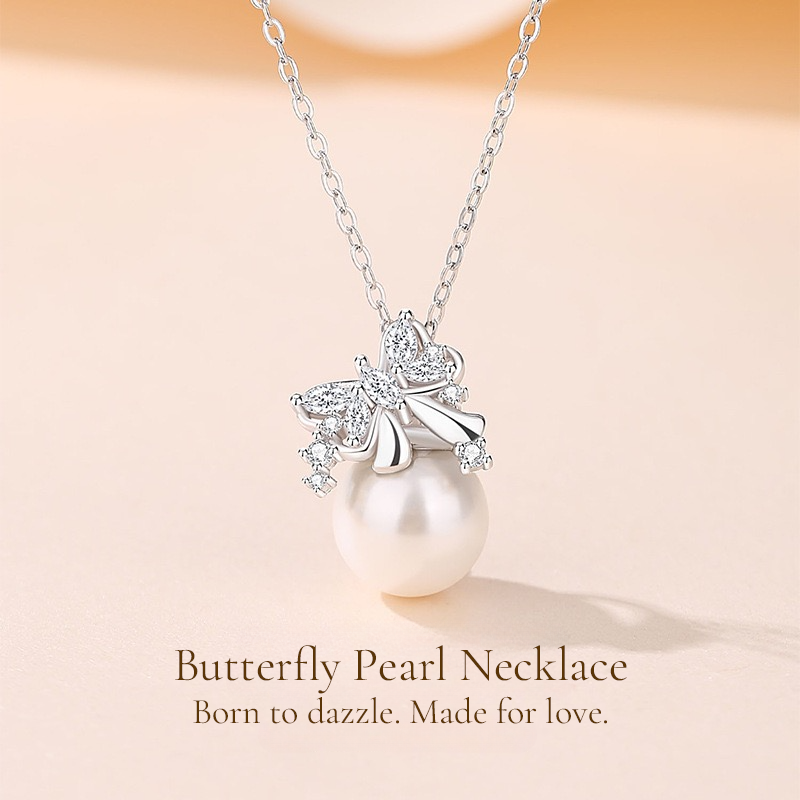 PAPERLUNE Silver Pearl Necklace