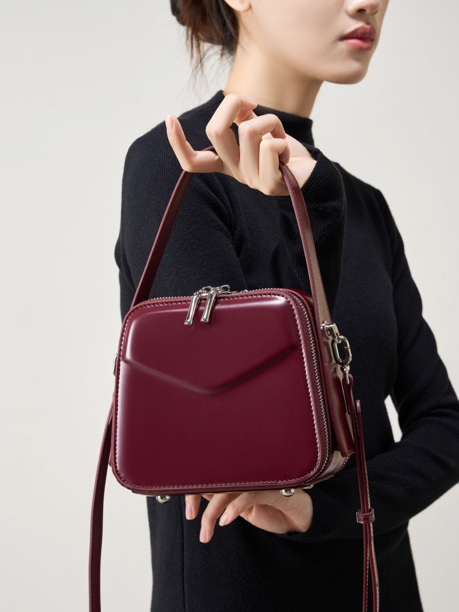 VALENTRA Structured Leather Crossbody Bag