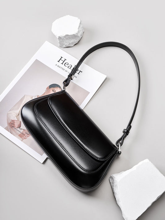 VIVIENNE Structured Leather Shoulder Bag