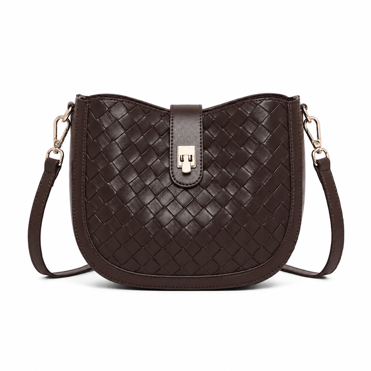 DARIA Woven Leather Crossbody Bag