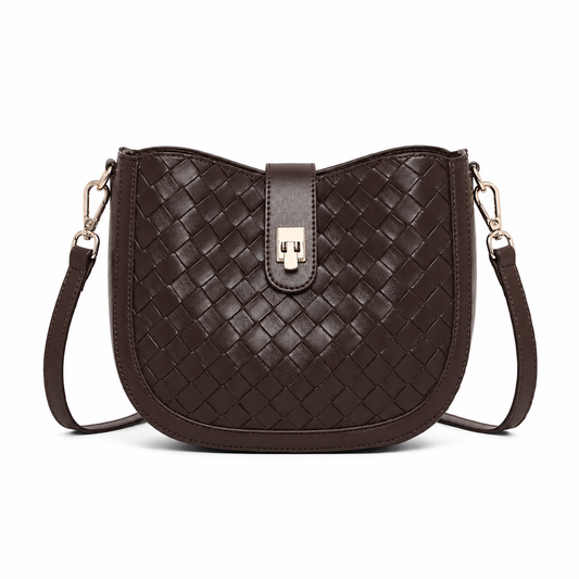 DARIA Woven Leather Crossbody Bag