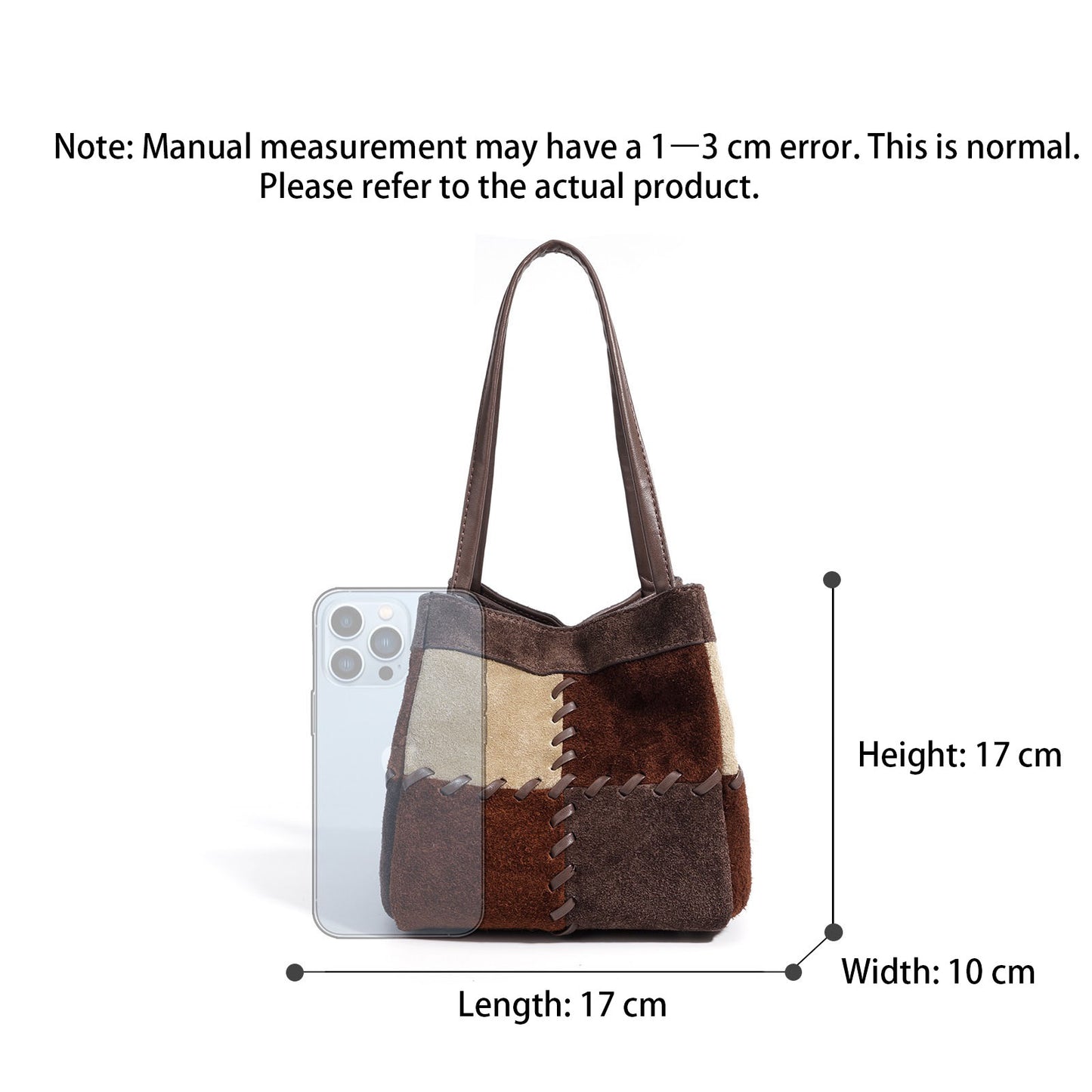 MIRELZA Patchwork Suede Leather Mini Shoulder Bag