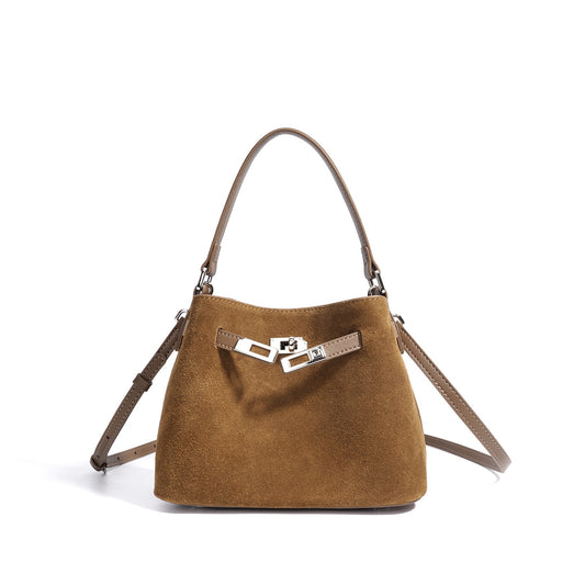 SERAVINA Suede Leather Mini Shoulder Bag
