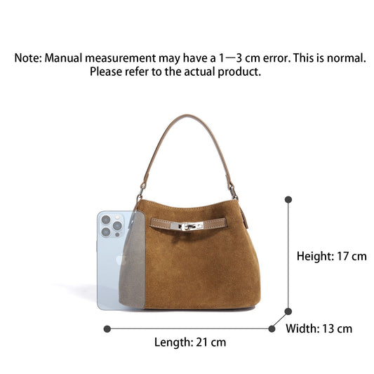 SERAVINA Suede Leather Mini Shoulder Bag