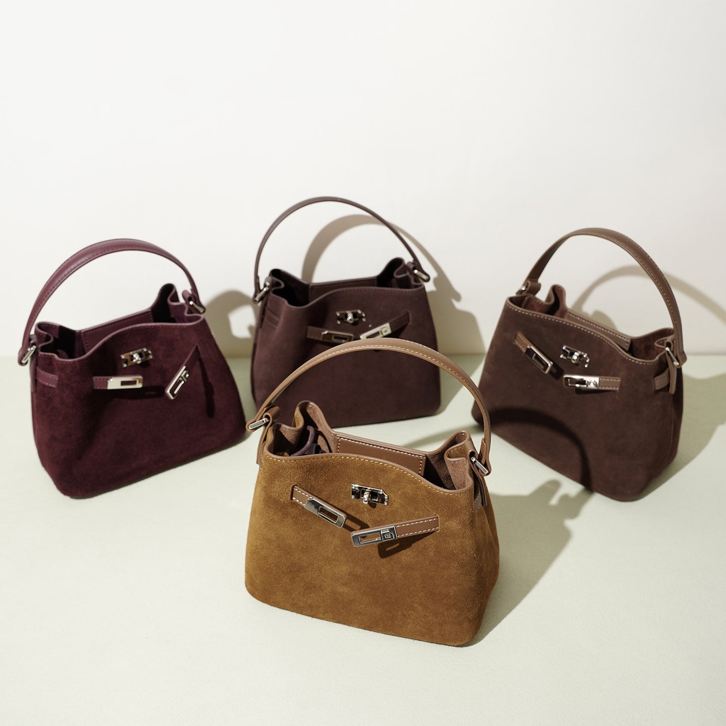 SERAVINA Suede Leather Mini Shoulder Bag