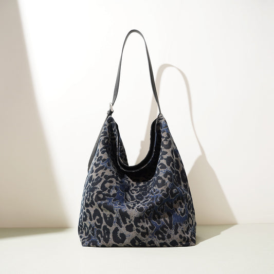 LORVENA Printed Suede Shoulder Bag