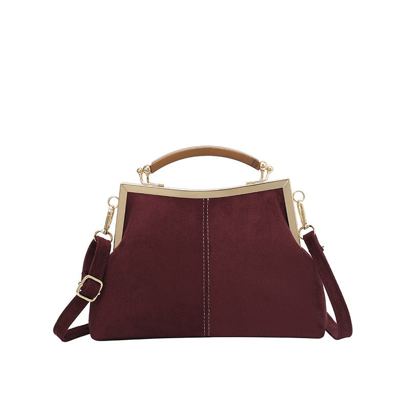 ALVIRA Suede Frame Shoulder Bag