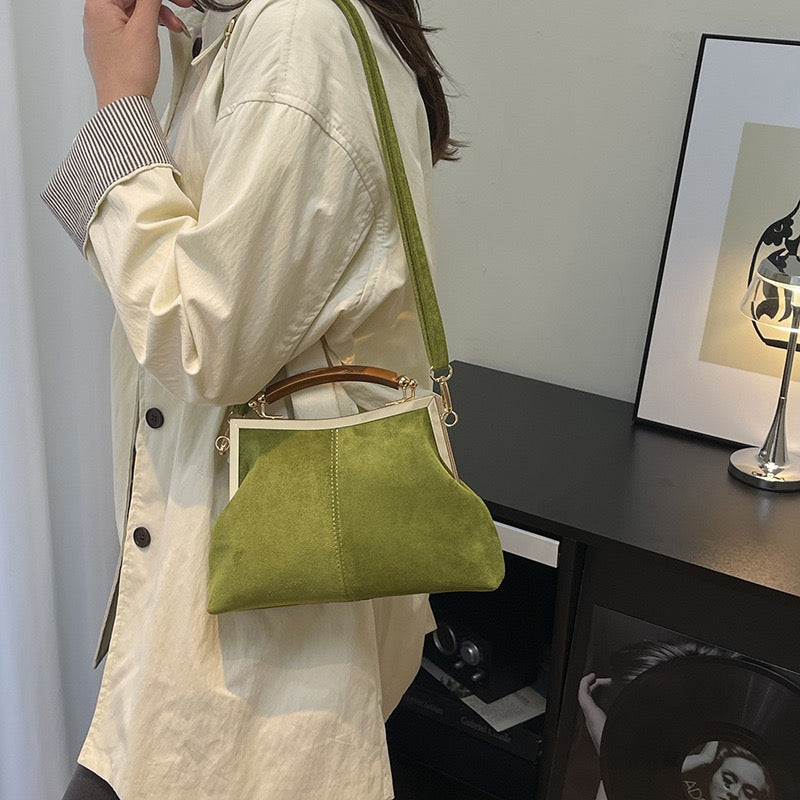 ALVIRA Suede Frame Shoulder Bag