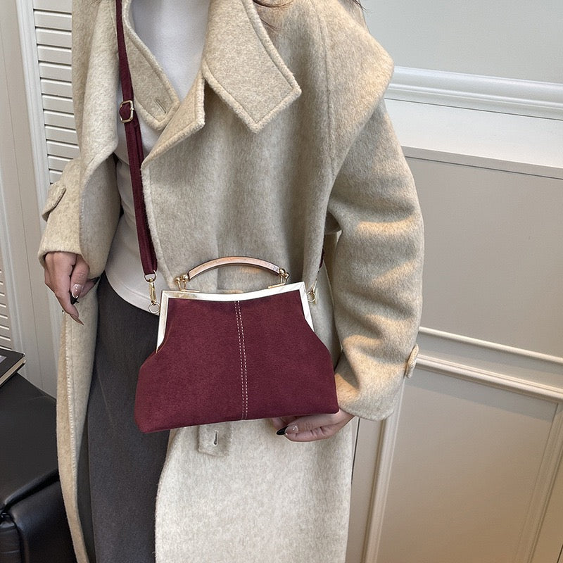 ALVIRA Suede Frame Shoulder Bag