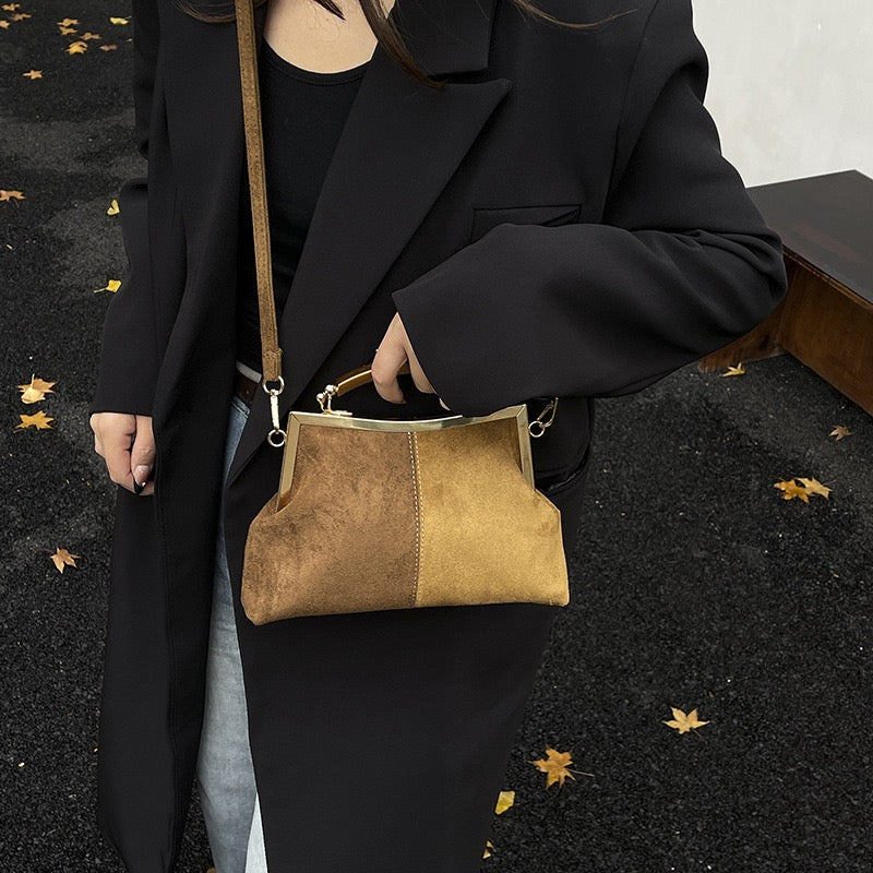 ALVIRA Suede Frame Shoulder Bag