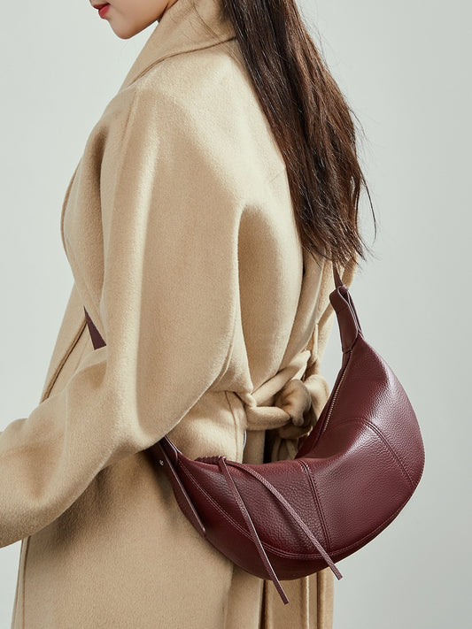 AURELIA Curve Leather Shoulder Bag
