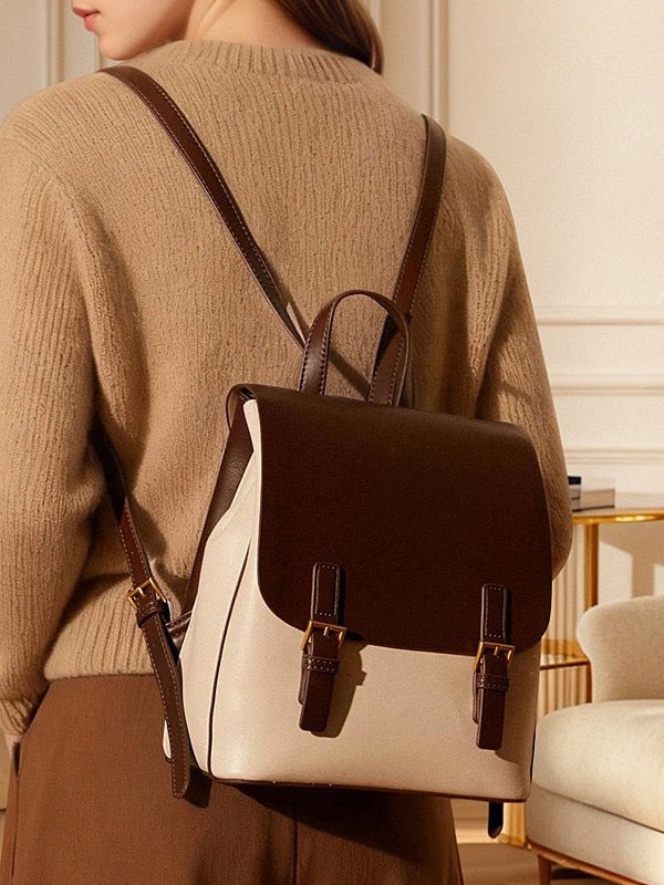 EMILIA Contrast Leather Backpack