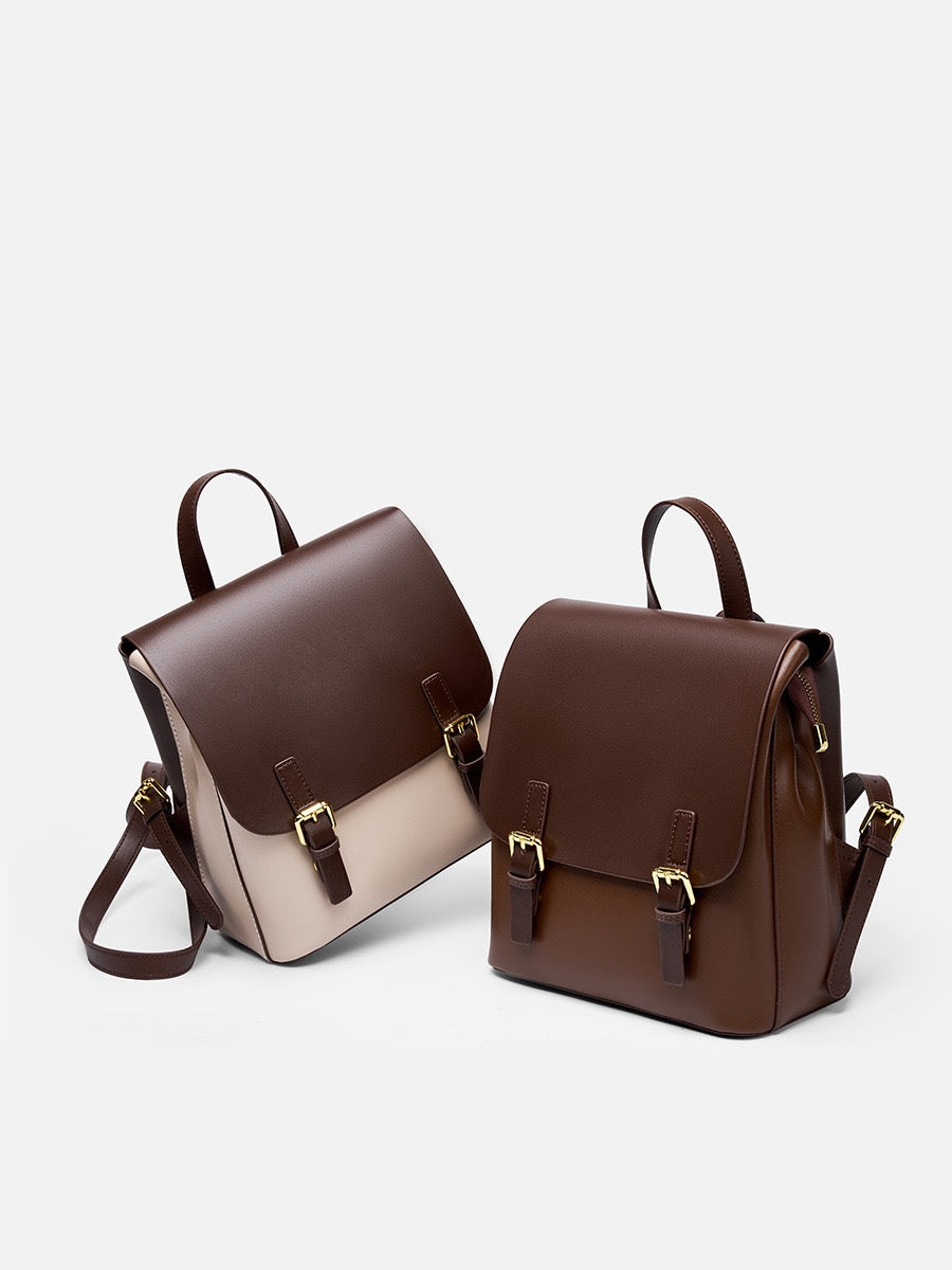 EMILIA Contrast Leather Backpack