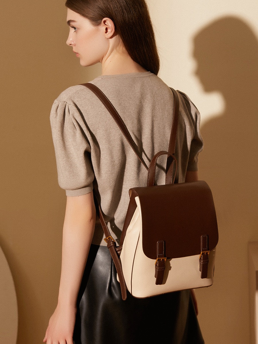 EMILIA Contrast Leather Backpack