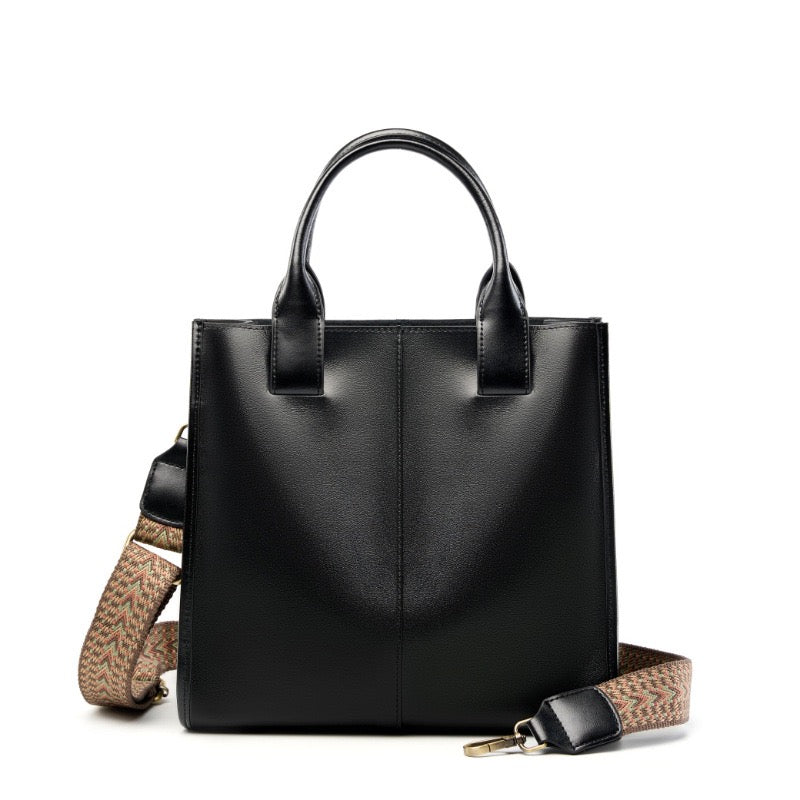 ROXANE Structured Leather Work Tote