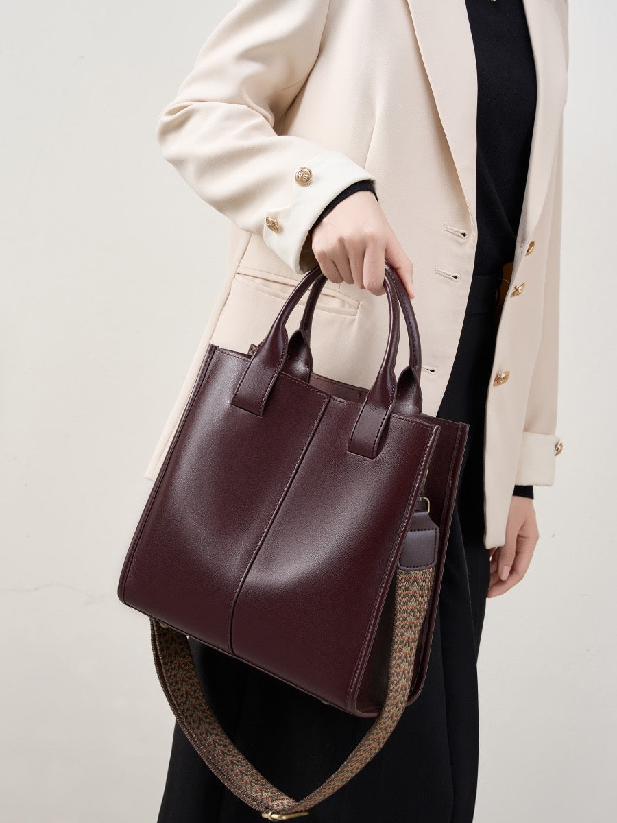 ROXANE Structured Leather Work Tote