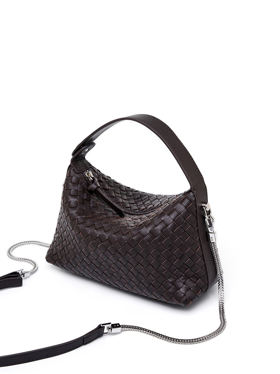 AURELIA Woven Leather Shoulder Bag