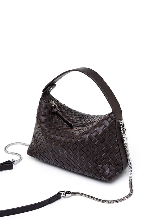 AURELIA Woven Leather Shoulder Bag