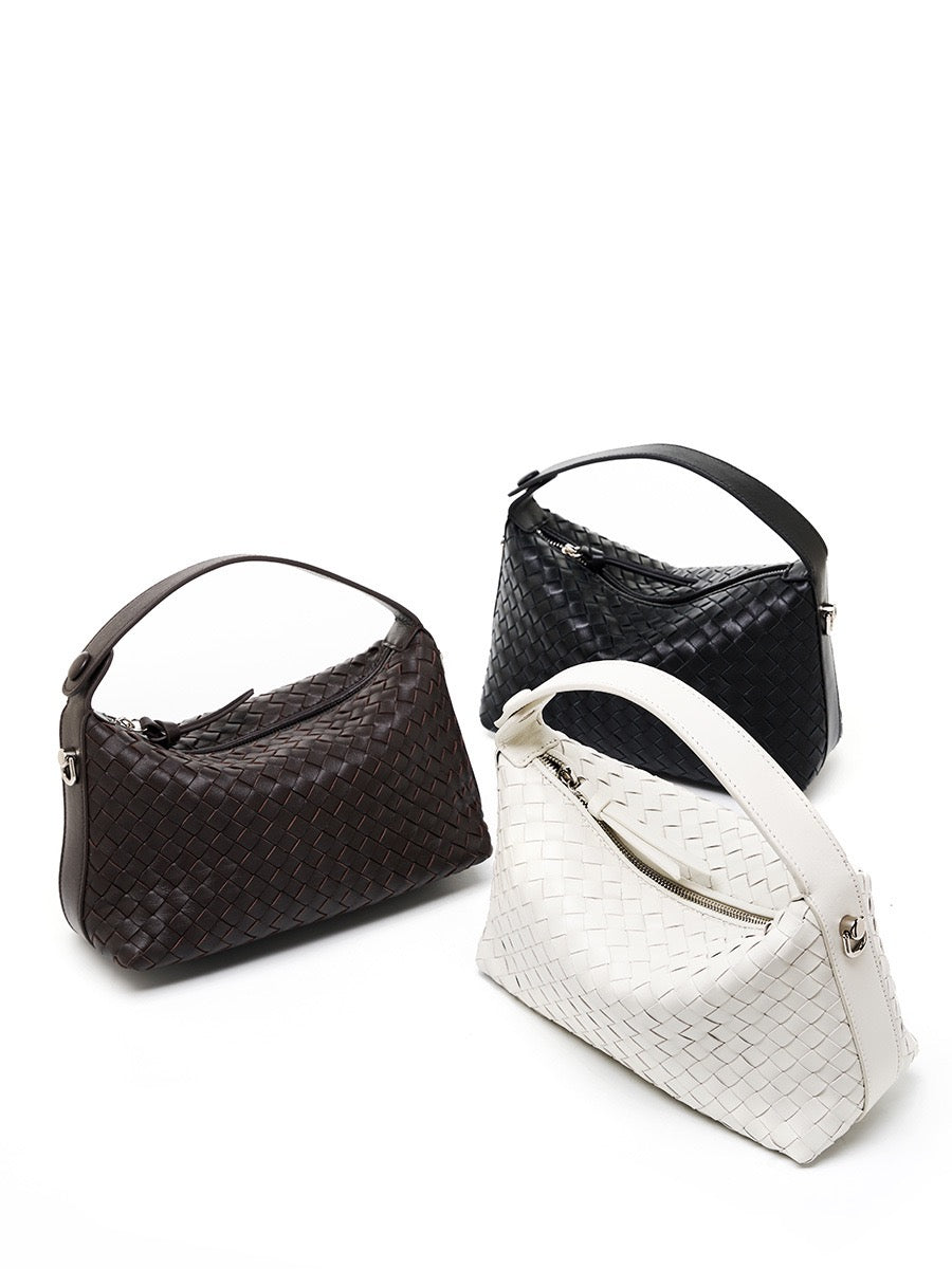 AURELIA Woven Leather Shoulder Bag