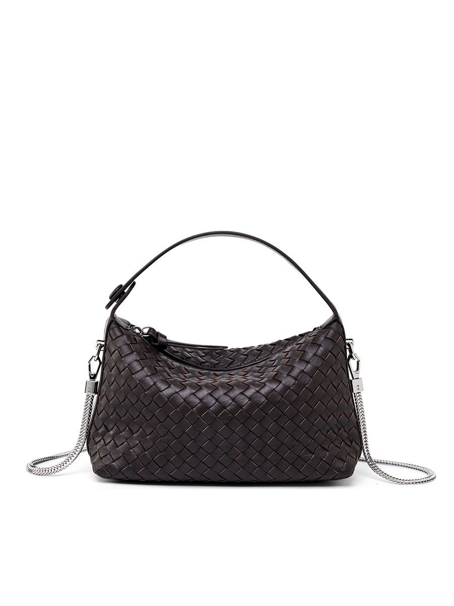AURELIA Woven Leather Shoulder Bag