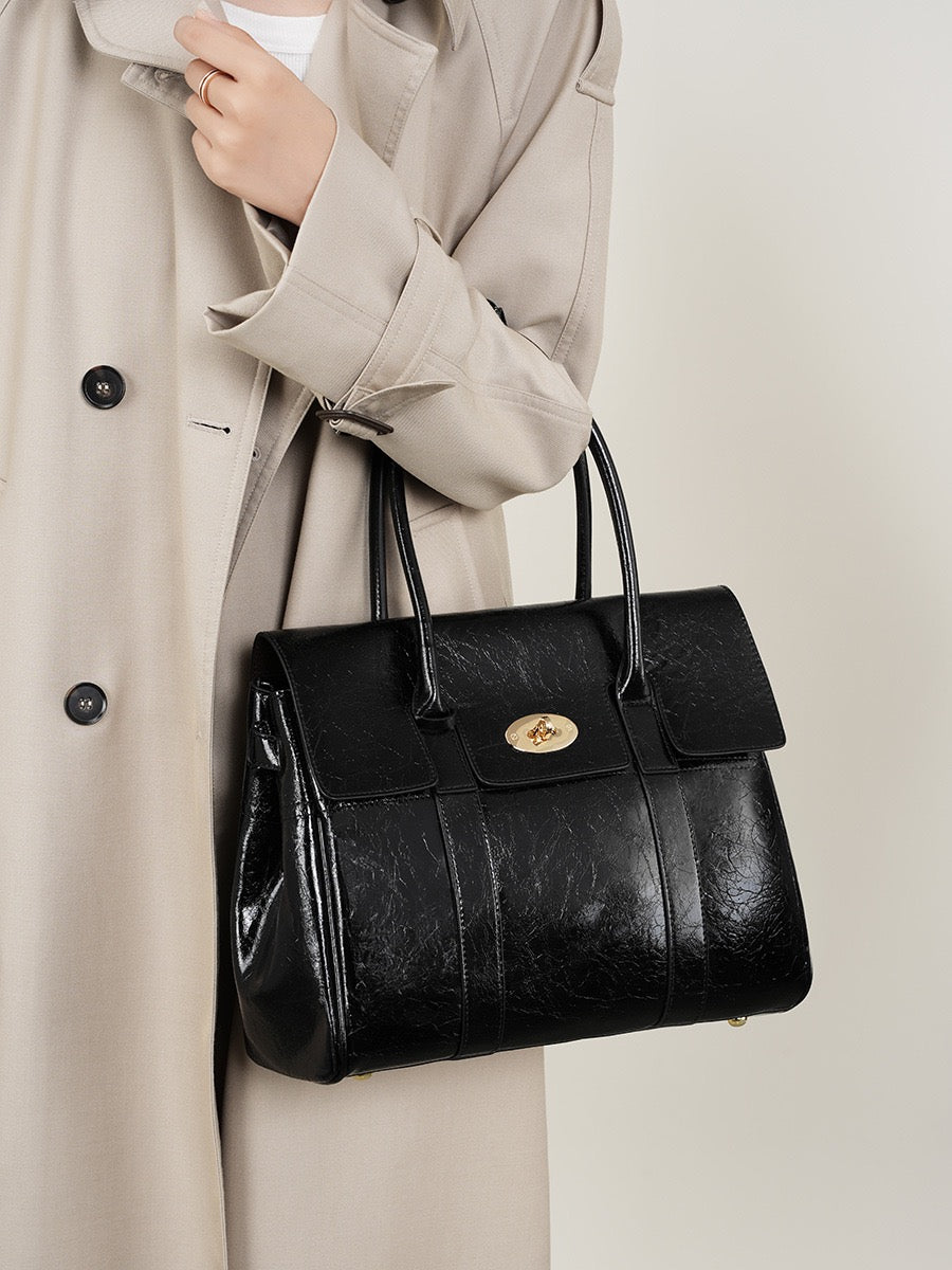 VALENZA Classic Leather Top Handle Bag