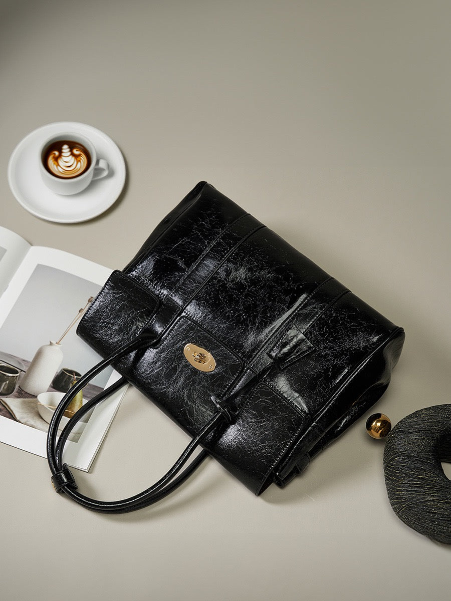 VALENZA Classic Leather Top Handle Bag