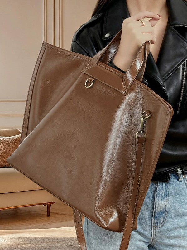 ALDENA Soft Leather Work Tote
