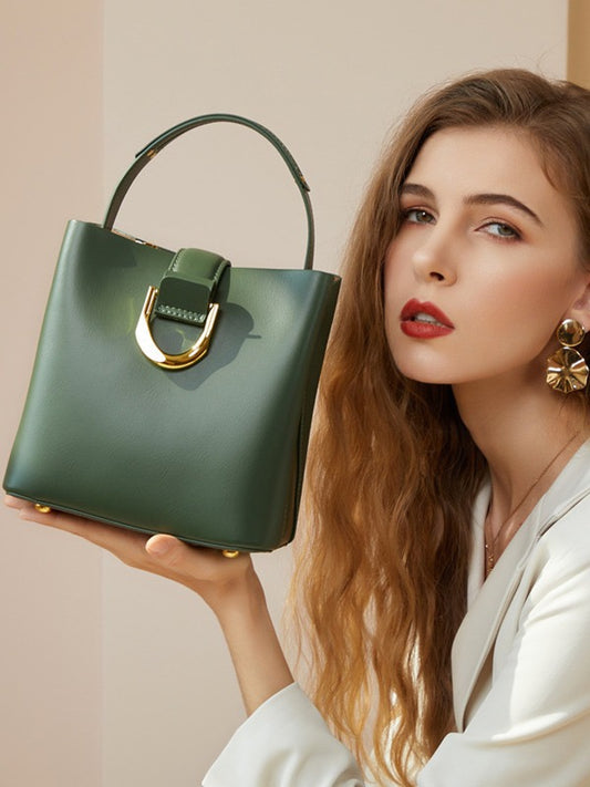 VERDÉA Signature Leather Bucket Bag