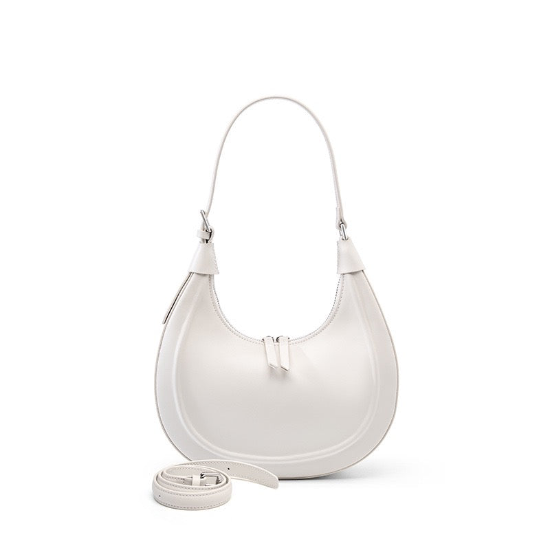 ARIELLE Crescent Leather Shoulder Bag