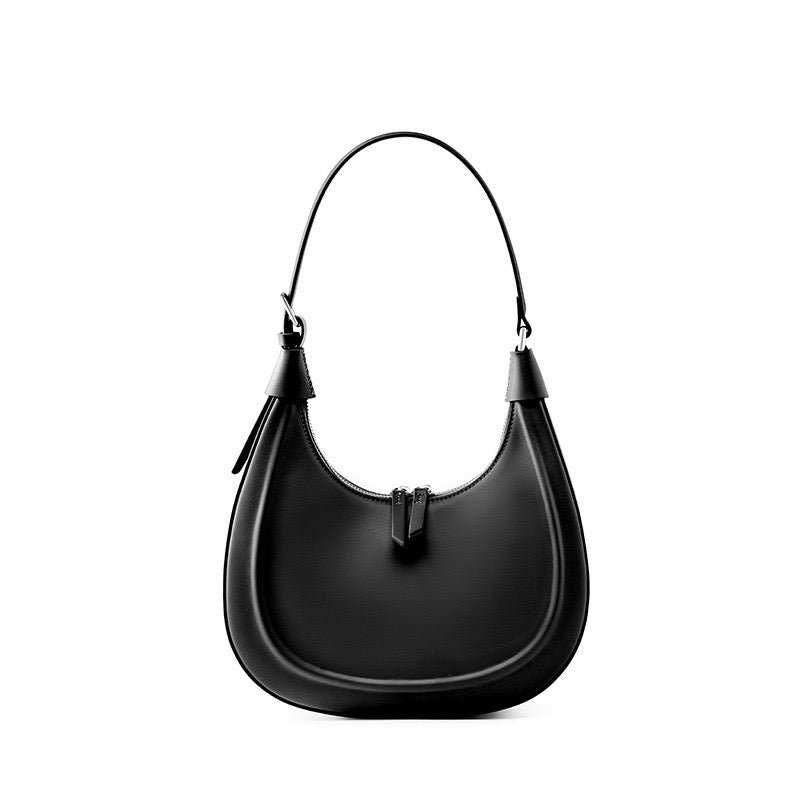 ARIELLE Crescent Leather Shoulder Bag