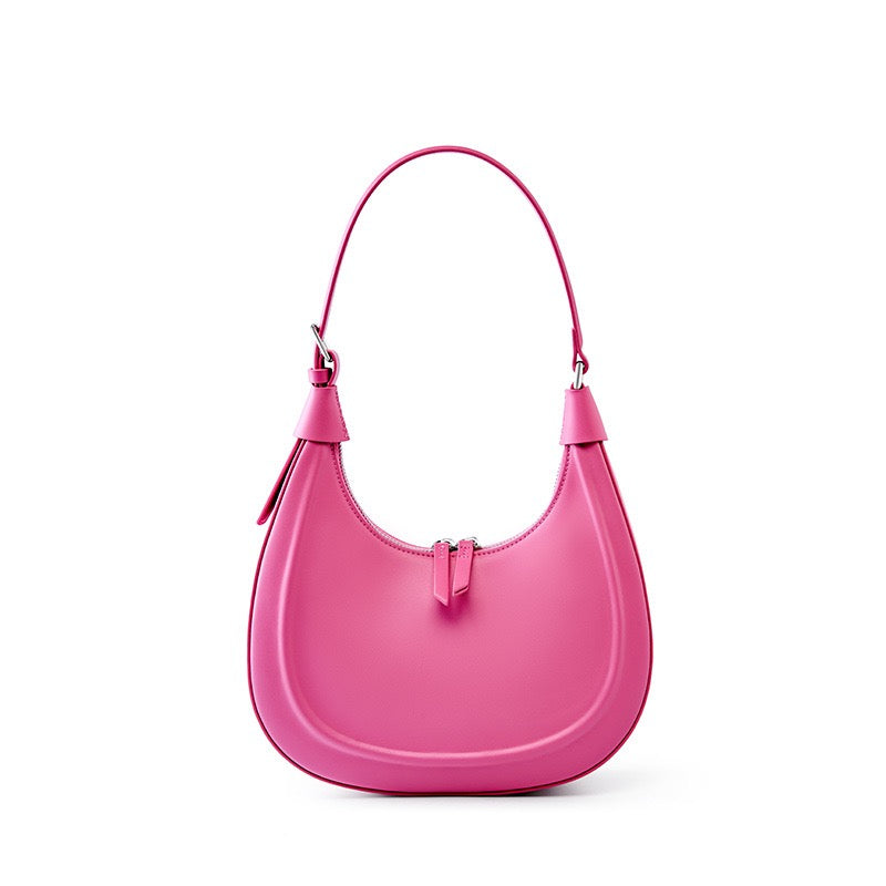 ARIELLE Crescent Leather Shoulder Bag
