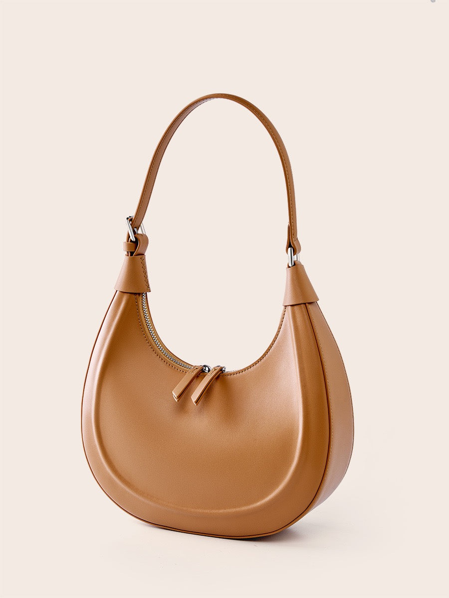 ARIELLE Crescent Leather Shoulder Bag