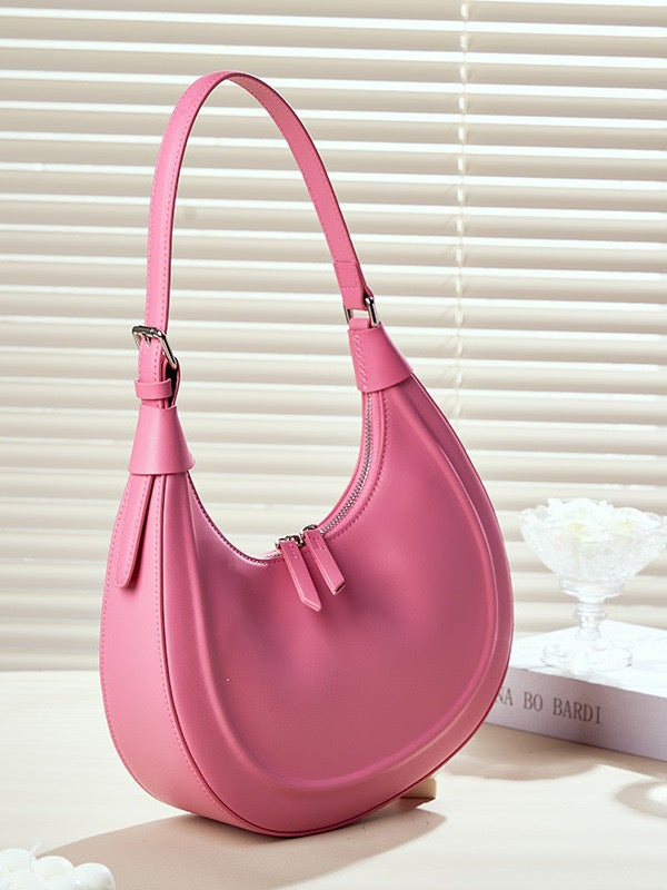 ARIELLE Crescent Leather Shoulder Bag