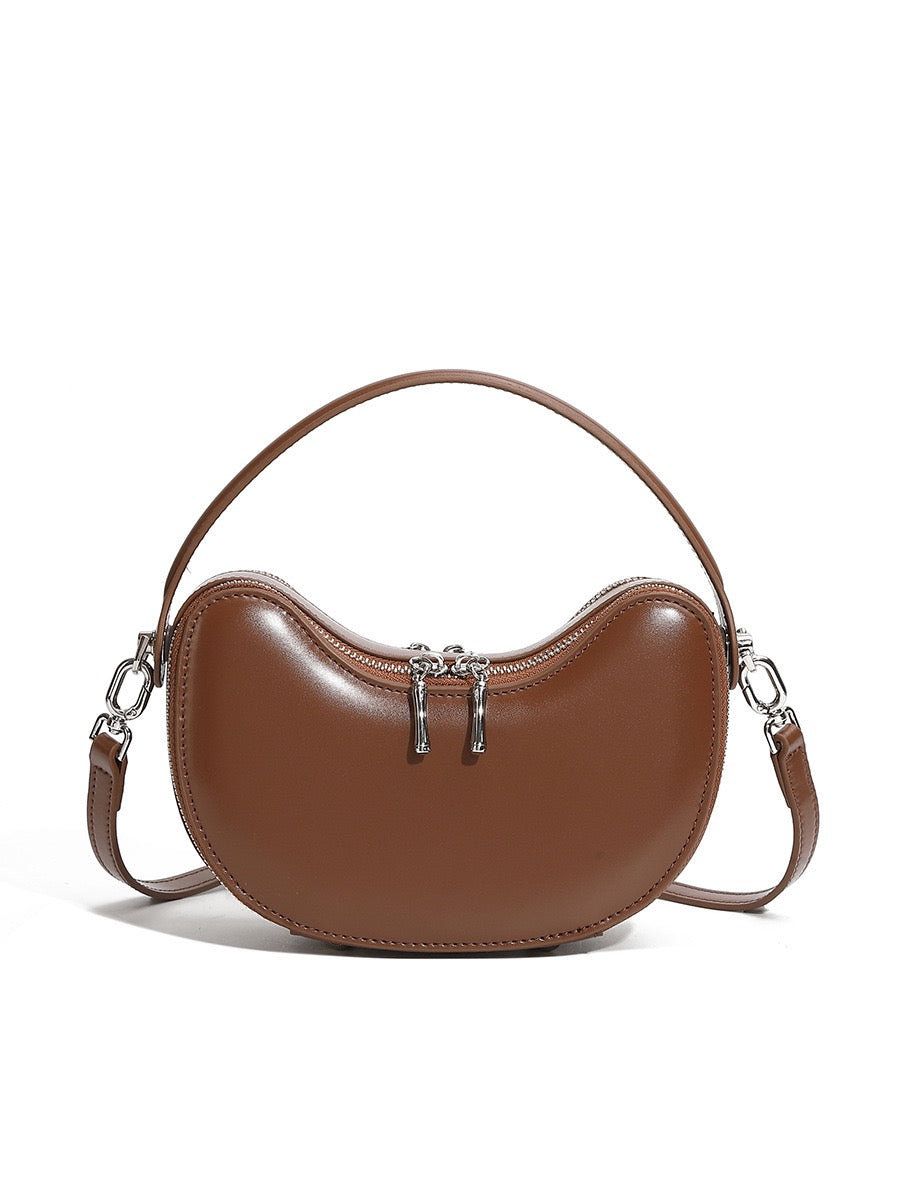 ALVÉRA Crescent Leather Shoulder Bag