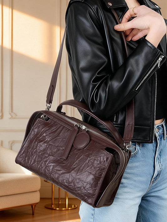 SERENA Textured Leather Doctor Bag