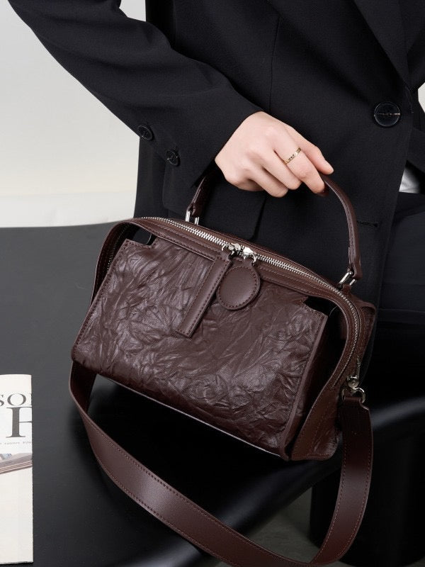 SERENA Textured Leather Doctor Bag