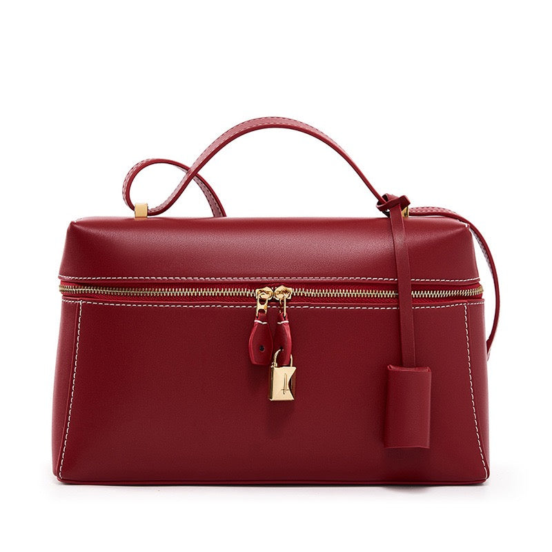 AURELIA Structured Leather Shoulder Bag