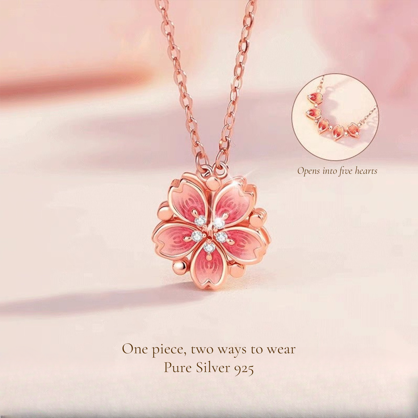 HANABIRA Rose Gold-Plated Silver Cherry Blossom Bracelet