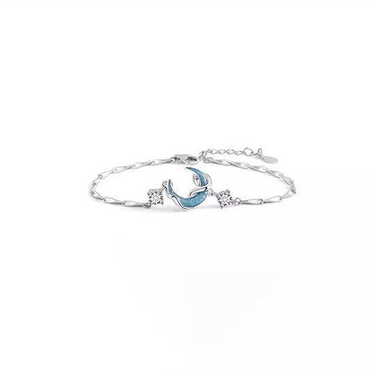 LUNASERPА Silver Snake Moon Bracelet