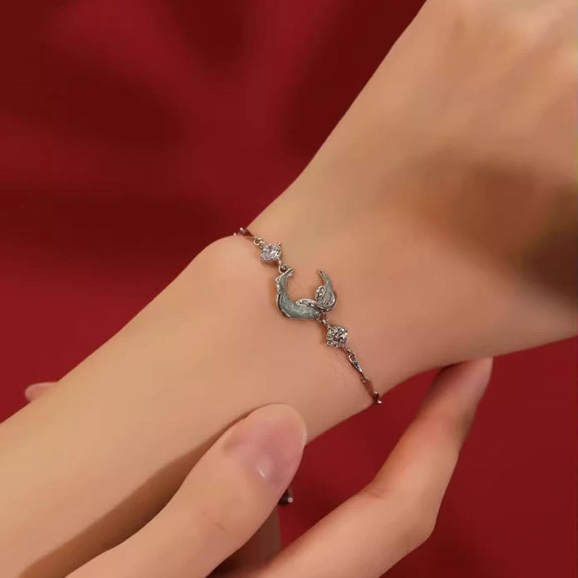 LUNASERPА Silver Snake Moon Bracelet