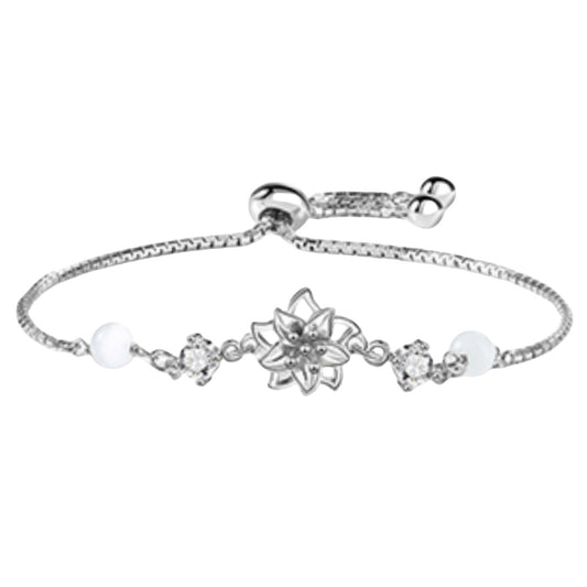 CRYSTELLA Silver Flower Bracelet