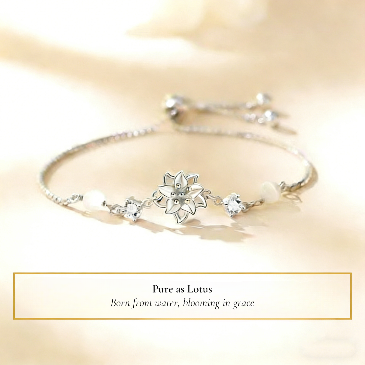 CRYSTELLA Silver Flower Bracelet