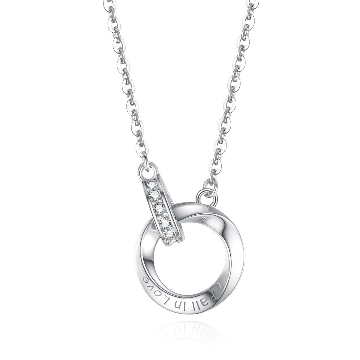 ETERNOVA Rose Gold-Plated Silver Interlocking Ring Necklace
