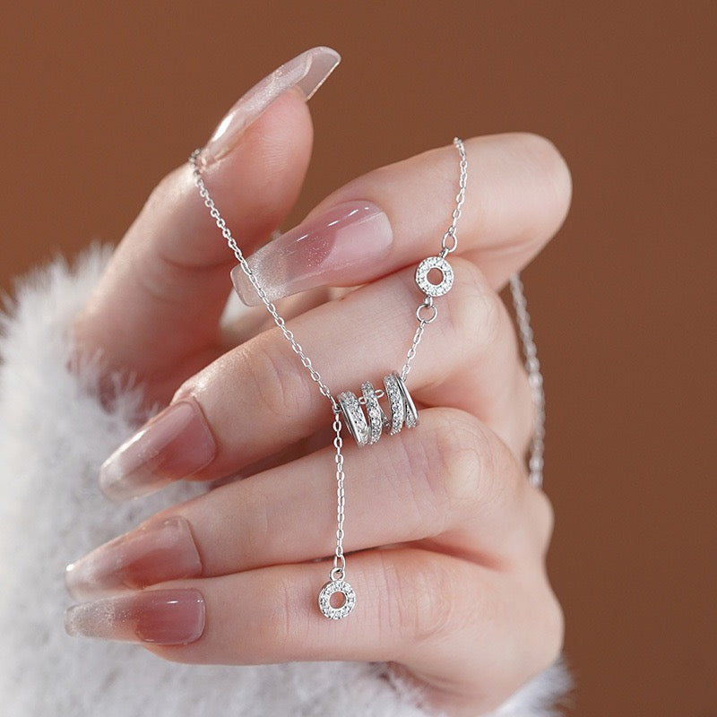 ORBELLA Silver Ring Pendant Necklace